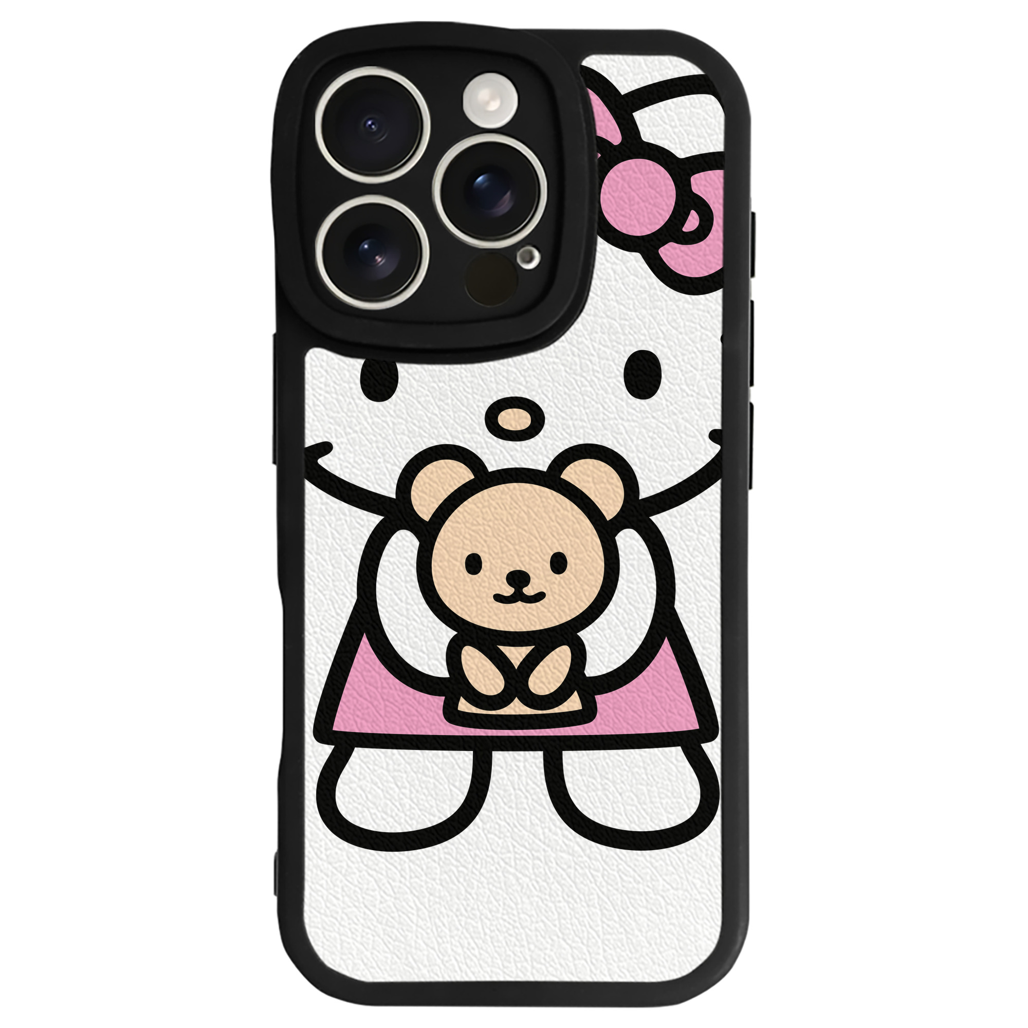 （画像用） Hello Kitty ハローキティ 【iPhone 16シリーズ対応】シリコンスマホケース（レザー調） 材質：シリコン